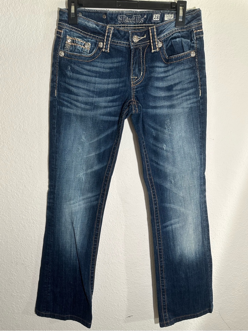 New Miss Me Low Rise Boot Cut Jeans JW5367B2 Size 28 Y2K 90's 00's